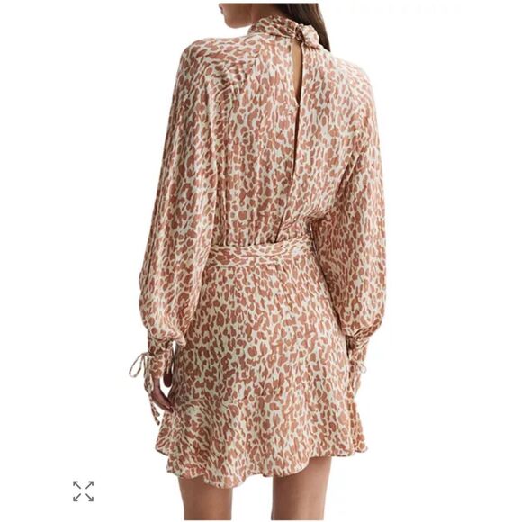 REISS Teya Animal Print Mini Dres - Picture 3 of 12